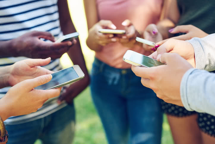 people on phones