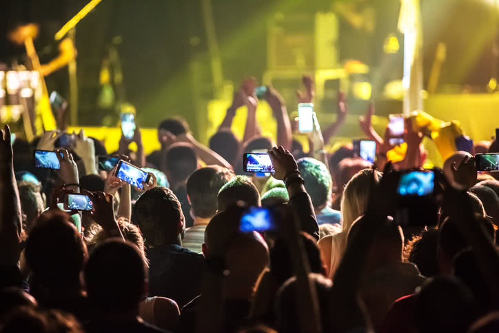 Crowd with phones