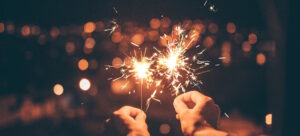 sparklers on new years eve - a great ideas for a virtual event activity