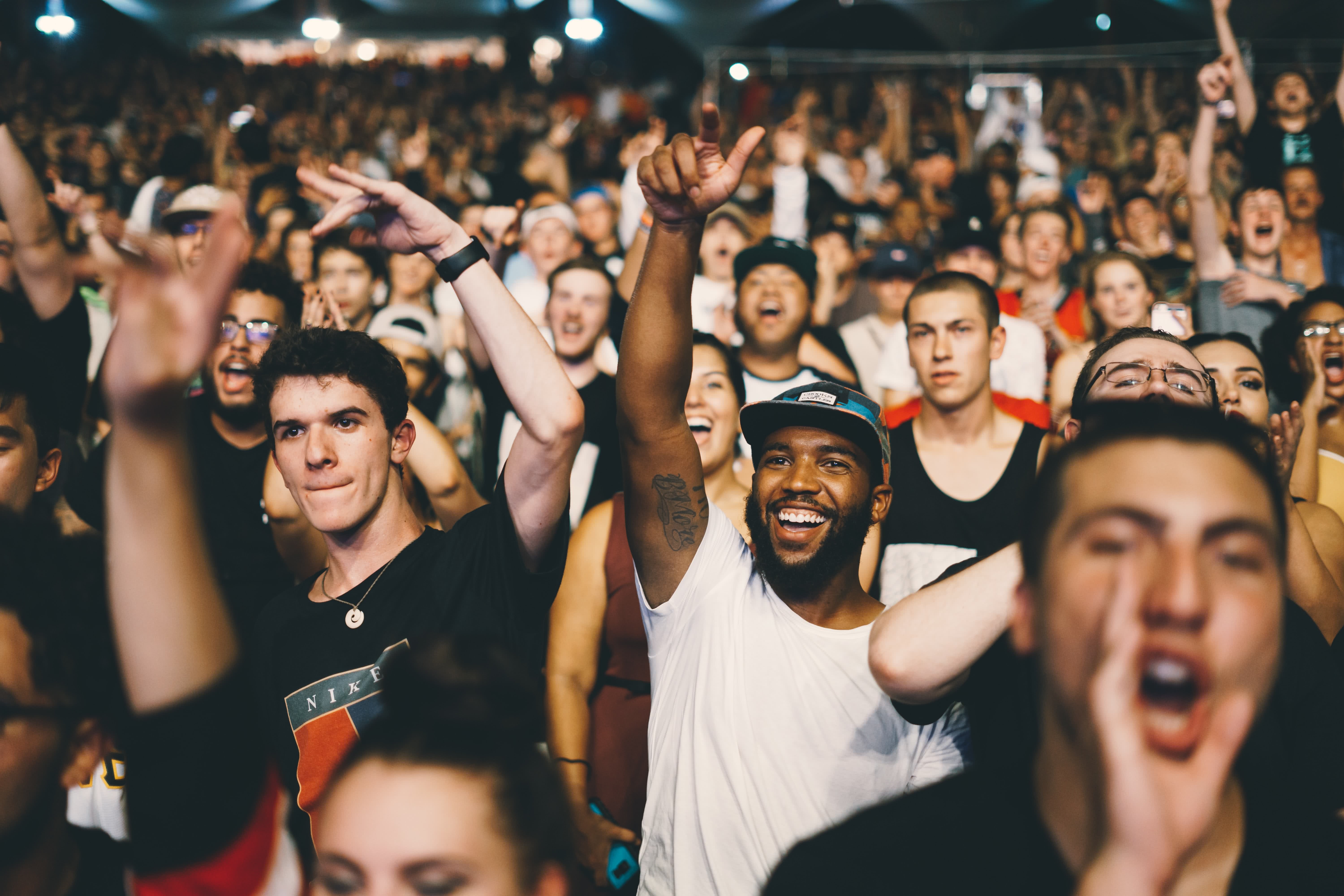 A crowd of people at a concert