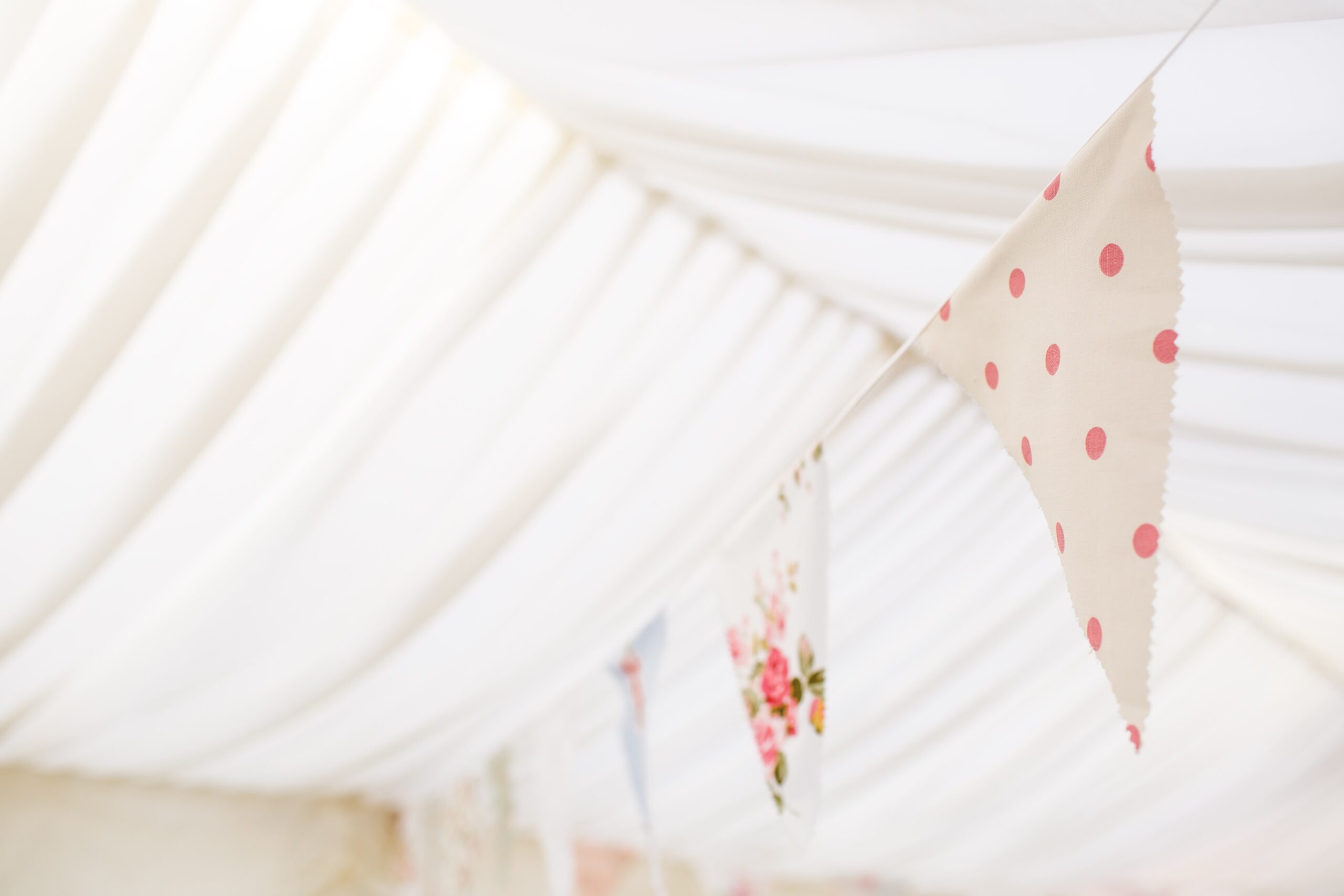 Marquee with floral bunting