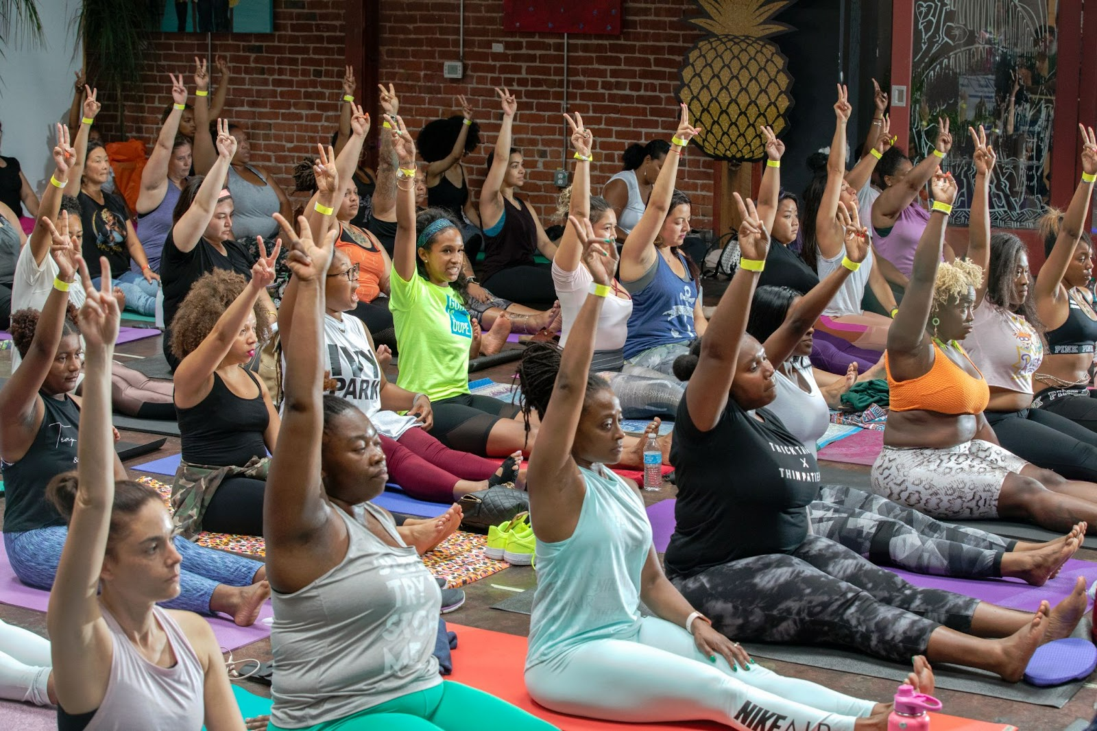 yoga people at a yoga event