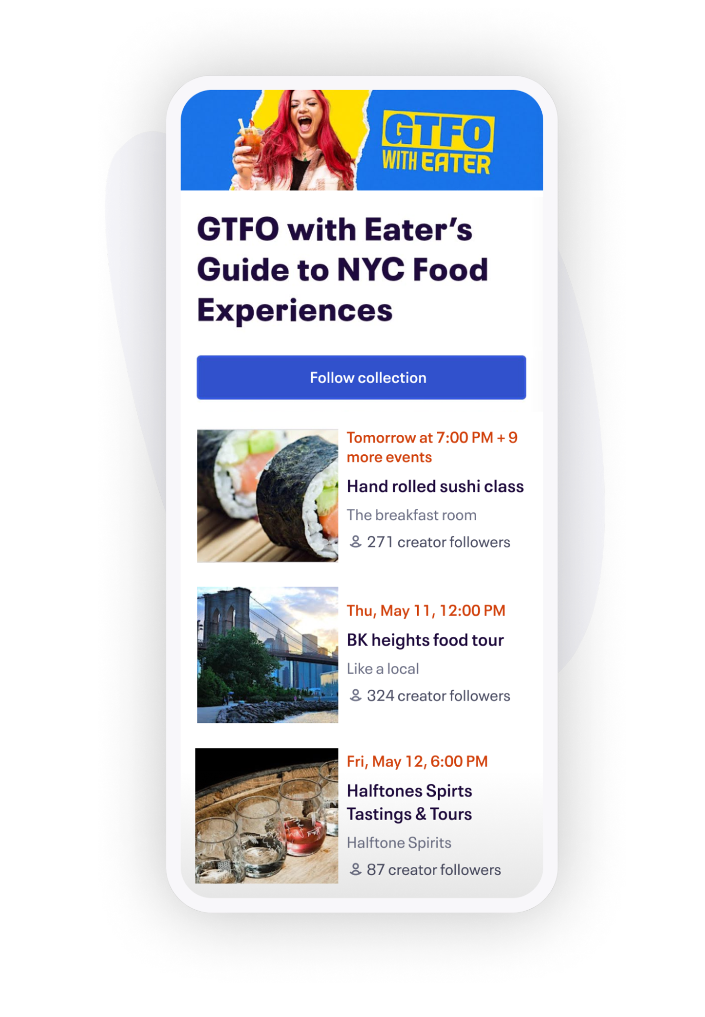 Eventbrite Boost Mobile-view of customizable event pages on Eventbrite Boost