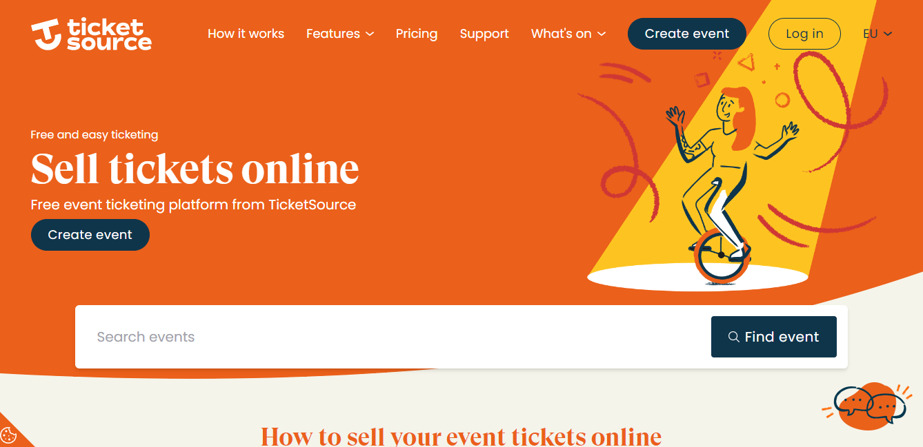 Screenshot of TicketSource